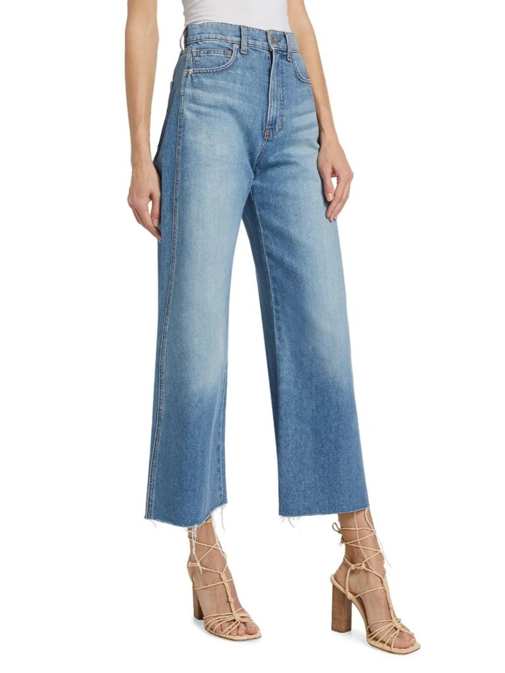 NWT Veronica Beard Taylor in Enough Said High Rise Wide-Leg Cropped Jeans 28 - Picture 11 of 12
